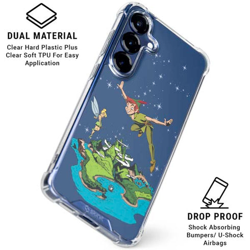 Disney Peter Pan and Tinker Bell in Neverland Galaxy S25 Clear Case